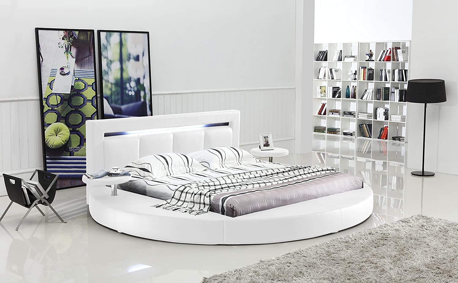 White round bed