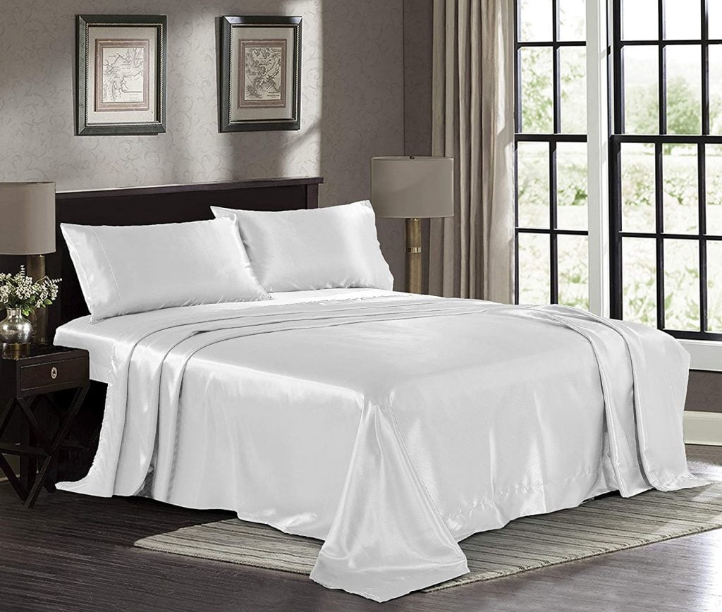 Satin Sheets Queen King Bed